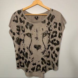 Rock & Republic Cheetah Embellished Tee